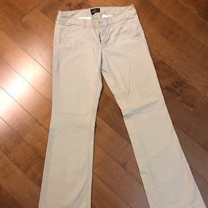 Beige kickboot pants